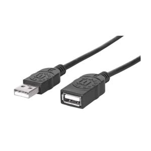 Manhattan Hi-Speed USB 2.0 Extension Cable USB 2.0 Type-A Male to Type-A Female 480 Mbps 1m - Black