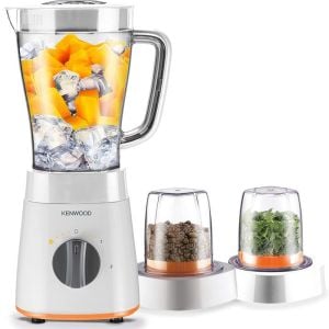 Kenwood Blender with 2 Mills - 500 Watt - 1.5 Liter - White - BLP15.360WH