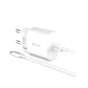 Devia RLC-383 Smart Series 25W PD Quick Home Charger Set With Type-C Cable - White