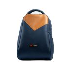L'AVVENTO BG806 Laptop Backpack, Made by High Quality Polyester Foamed Material with L'AVVENTO Zipper Puller fits up to 15.6"- Blue*Brown