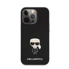 Karl Lagerfeld KLHCP13LIKMSBK PU Saffiano Case With Metal Pin Ikonik For iPhone 13 Pro - Black