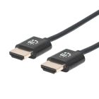 Manhattan 394352 Ultra-thin High Speed HDMI Cable with Ethernet HDMI Male to Male - 1M - Black