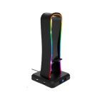 Spirit of Gamer SOG-STD1 Universal RGB Headset Stand With USB Hub Removable Cable Guide For Your Mouse Non-slip Weighted Base RGB Backlighting 11 Preset Effects