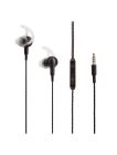 Manhattan 179607 In-Ear Sport Wired Headphones with Built-in Microphone - noise-isolating Earphone - Black