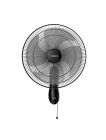 Tornado Wall Fan 18 Inch Without Remote Control With 4 Plastic Blades and 3 Speeds - Black - TWF-18,TWF-18 HT070