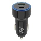 L'AVVENTO (MP328) Ultra-Fast QC3 PD Car Charger with Type-C - 38W - Black