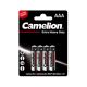 Camelion EHD AAA R03P-BP4K 4pc Card - Black