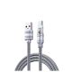 Remax – Zinc Alloy Fast Charging Data Cable With Light - 100 watt  - 1.2 Meter - Grey - RC-C128