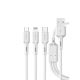 Yesido 3-in-1 Cable for - Lightning - Micro - Type-C - 100cm - White - CA41