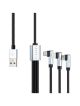 2B (MP269) 3in1 Sync & Charge Cable Lightning + Type-C + Micro USB Tangle Free - 1.2M - Black
